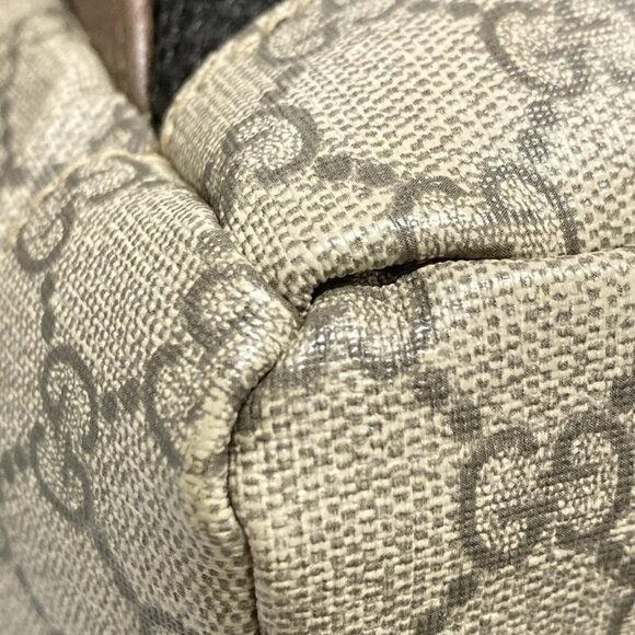 Auth GUCCI GG Supreme 473869 Beige Ebony Dark Brown PVC Leather Backpack - Picture 5 of 16